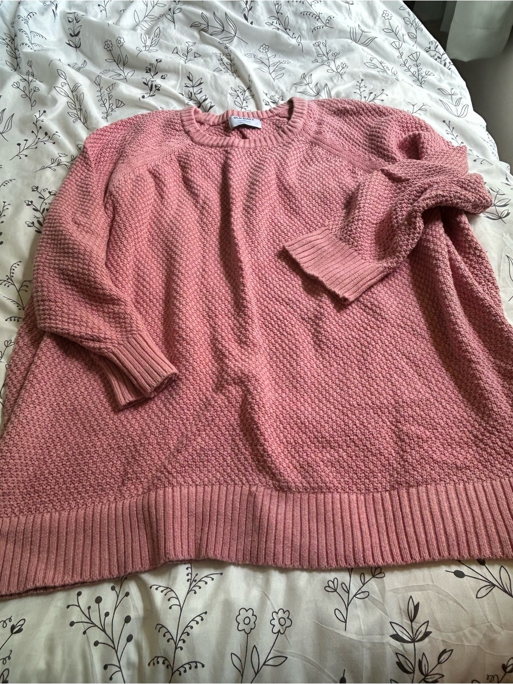 Old Navy Rose-Pink Textured Crewneck Sweater